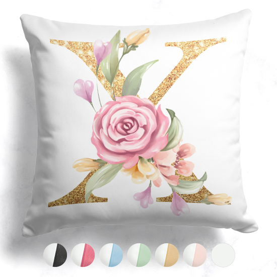 Customized Two-Tone Monogram Pillow - Letter X