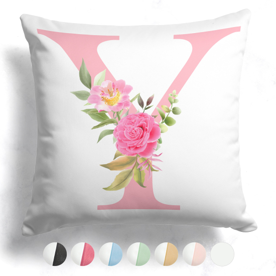 Customized Two-Tone Monogram Pillow - Letter Y