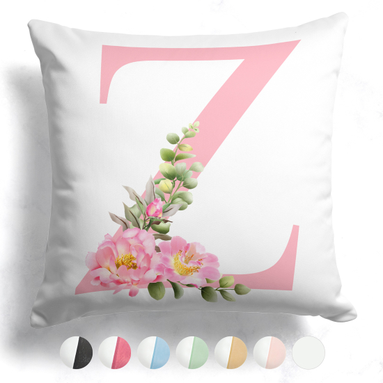 Customized Two-Tone Monogram Pillow - Letter Z