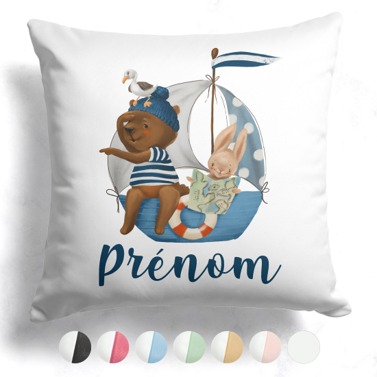 Customized two-tone Pillow - Animals on board