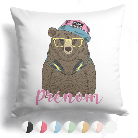 Customized two-tone Pillow - Bear music