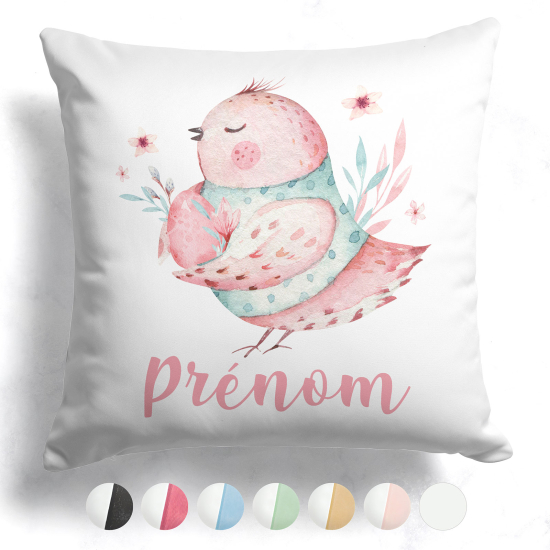 Customized two-tone Pillow - Bird flowers