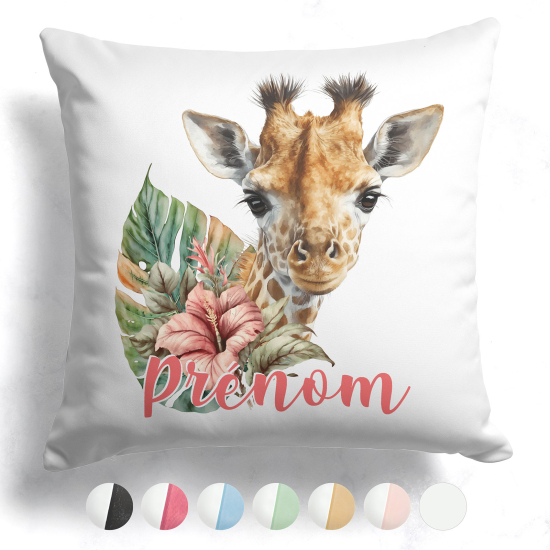 Customized two-tone Pillow - Giraffe flower