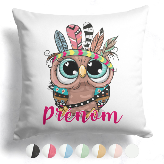 Customized two-tone Pillow - Indian owl