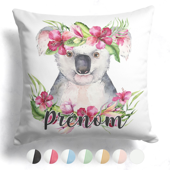 Customized two-tone Pillow - Koala flowers