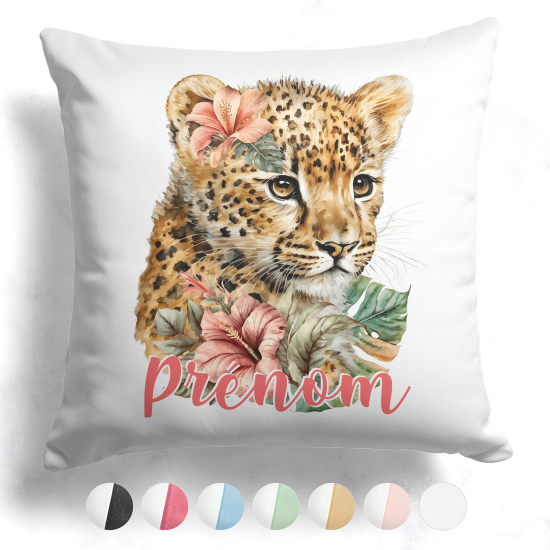 Customized two-tone Pillow - Lion cub flowers