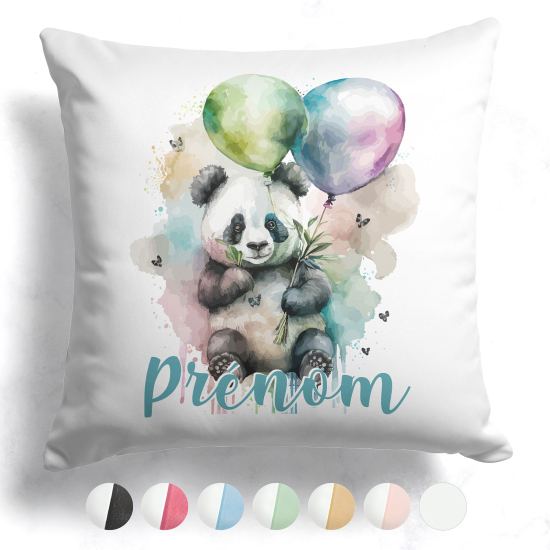 Customized two-tone Pillow - Panda balloons