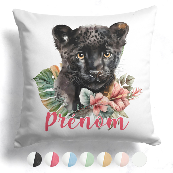 Customized two-tone Pillow - Panther flowers