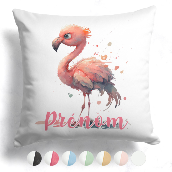 Customized two-tone Pillow - Pink flamingo