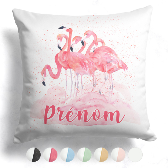 Customized two-tone Pillow - Pink flamingos