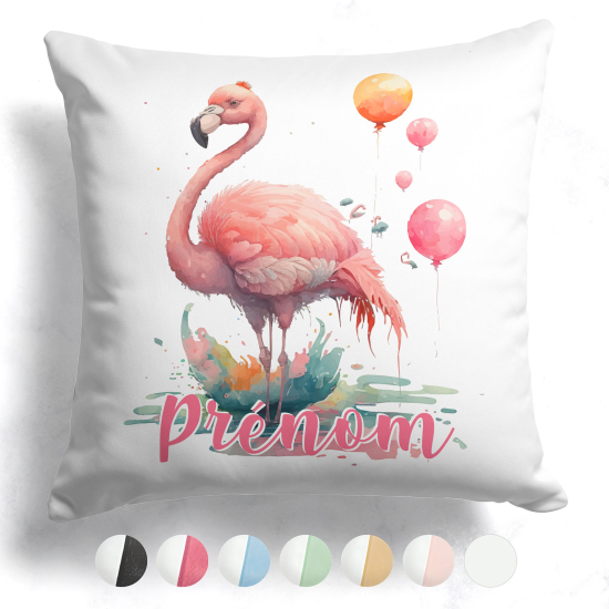 Customized two-tone Pillow - Pink flamingos