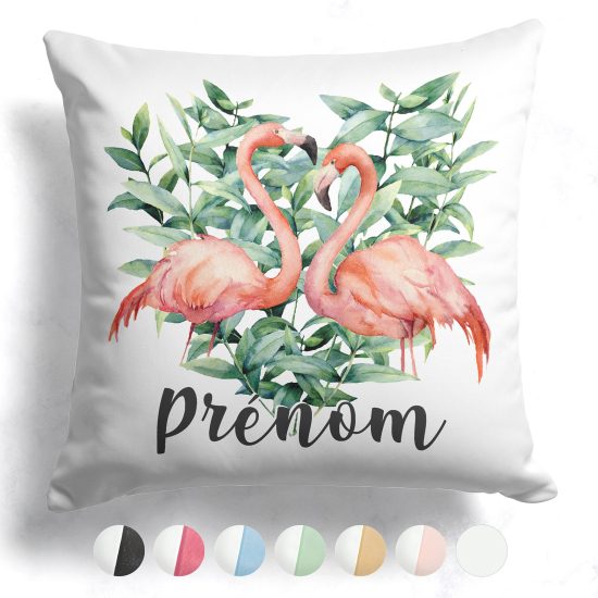 Customized two-tone Pillow - Pink flamingos