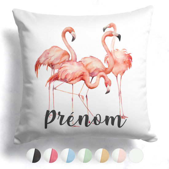 Customized two-tone Pillow - Pink flamingos