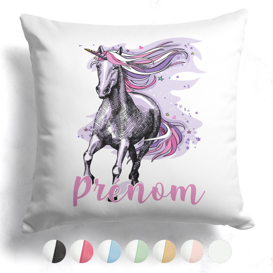 Customized two-tone Pillow - Purple unicorn