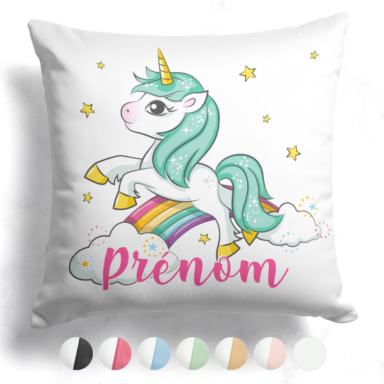 Customized two-tone Pillow - Rainbow Unicorn