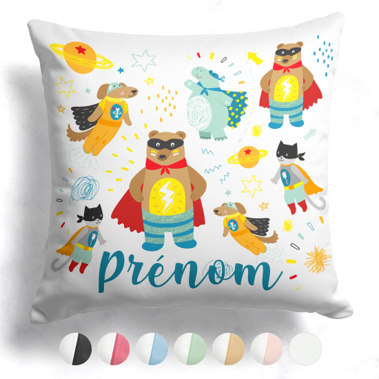 Customized two-tone Pillow - Superhero Animals