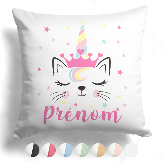 Customized two-tone Pillow - Unicorn cat