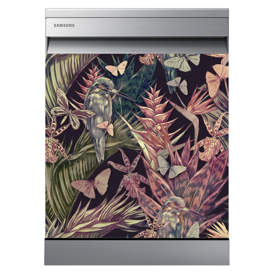 Dishwasher Sticker - Bird Flowers