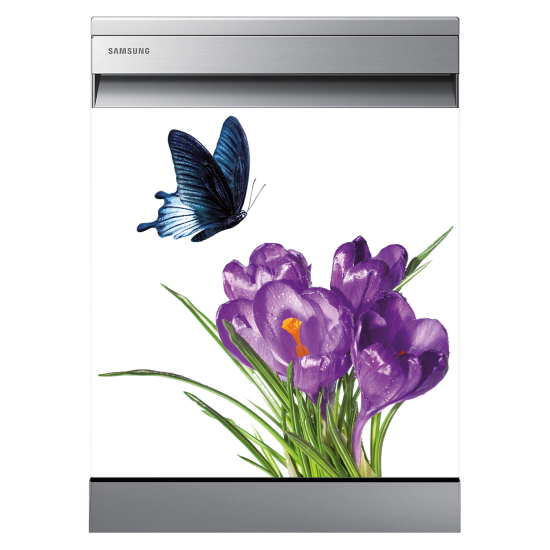 Dishwasher Sticker - Butterfly Flowers