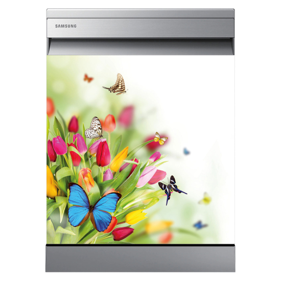 Dishwasher Sticker - Flowers Butterflies