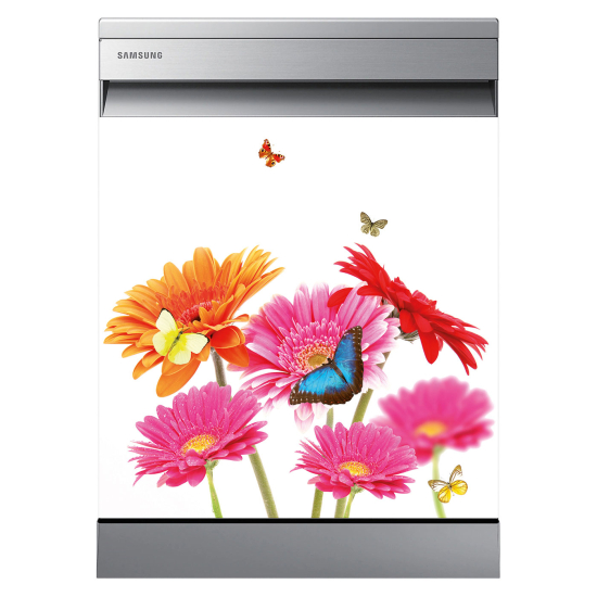 Dishwasher Sticker - Flowers Butterflies