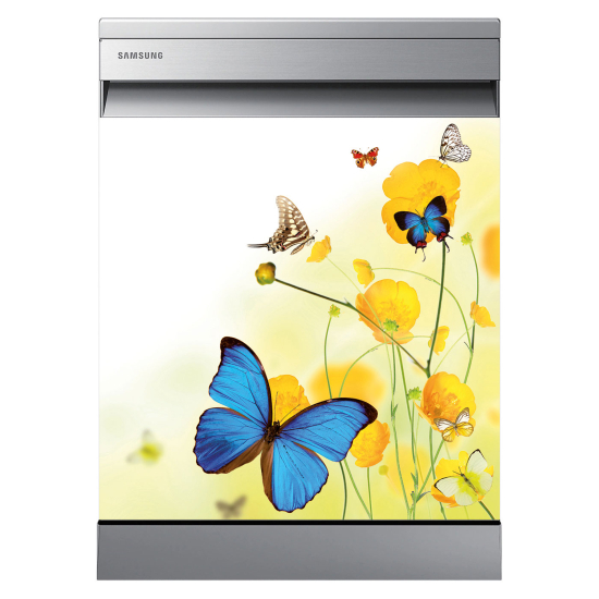 Dishwasher Sticker - Flowers Butterflies