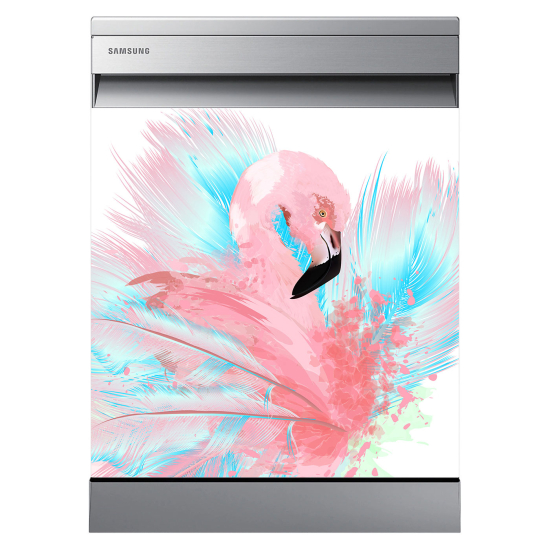 Dishwasher Sticker - Pink flamingo