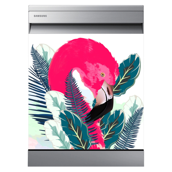 Dishwasher Sticker - Pink flamingo