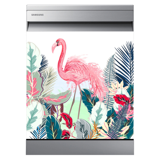 Dishwasher Sticker - Pink flamingo