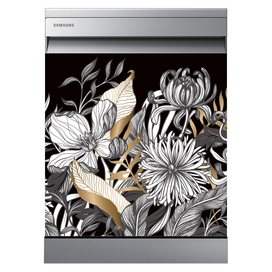 Dishwasher Sticker - Tropical flowers