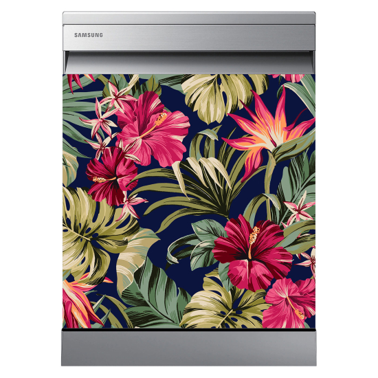 Dishwasher Sticker - Tropical flowers