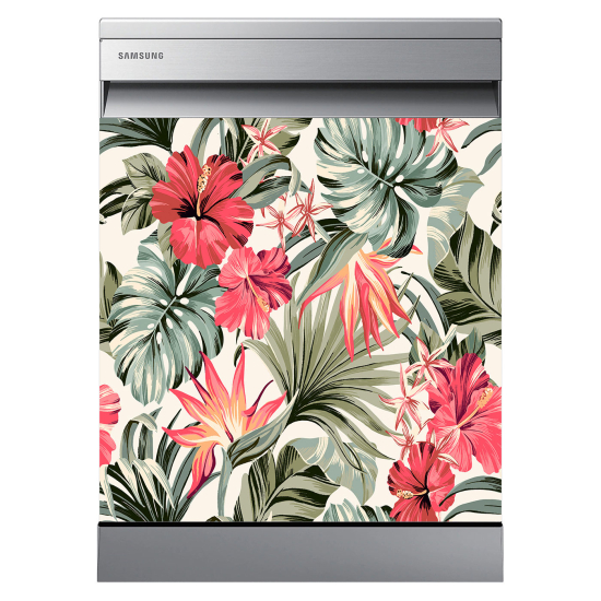 Dishwasher Sticker - Tropical flowers