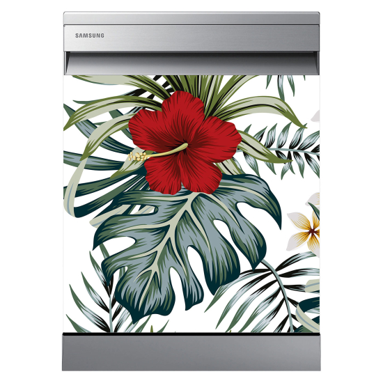 Dishwasher Sticker - Tropical flowers