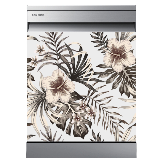 Dishwasher Sticker - Tropical flowers