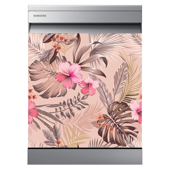 Dishwasher Sticker - Tropical flowers