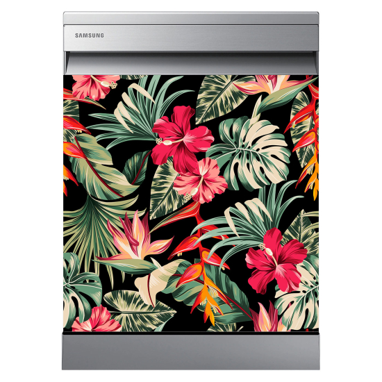 Dishwasher Sticker - Tropical flowers