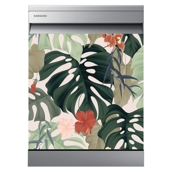 Dishwasher Sticker - Tropical leaves