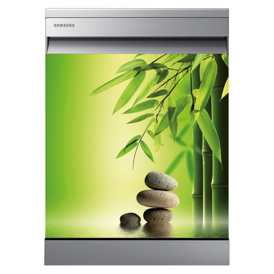 Dishwasher Sticker - Zen bamboo pebbles