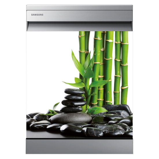 Dishwasher Sticker - Zen bamboo pebbles