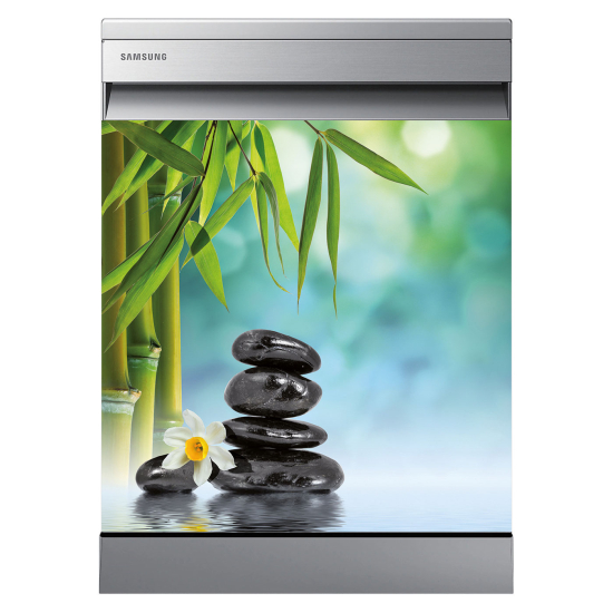 Dishwasher Sticker - Zen bamboo pebbles