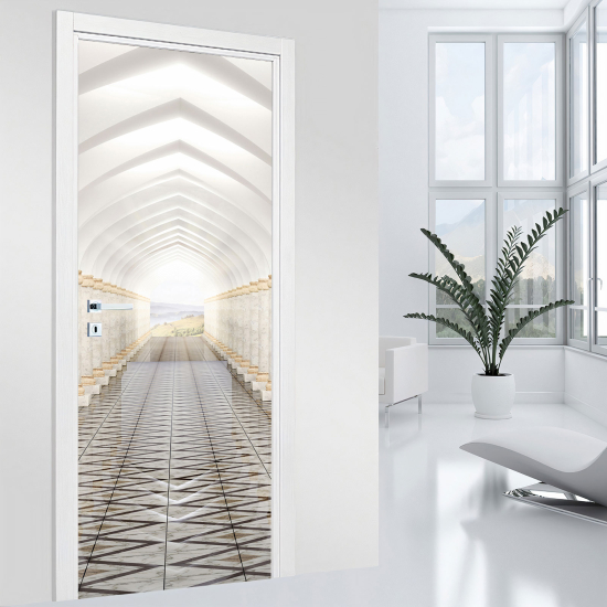 Door Sticker - Decal - Arched Corridor