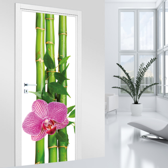 Door Sticker - Decal - Bamboo orchid