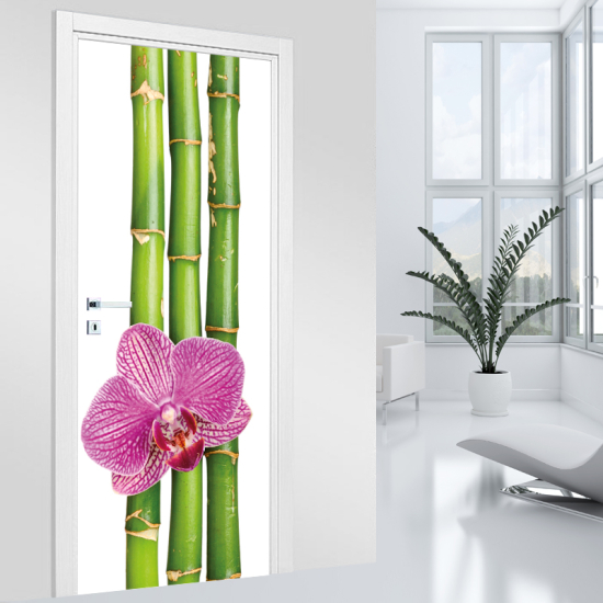 Door Sticker - Decal - Bamboo Orchid