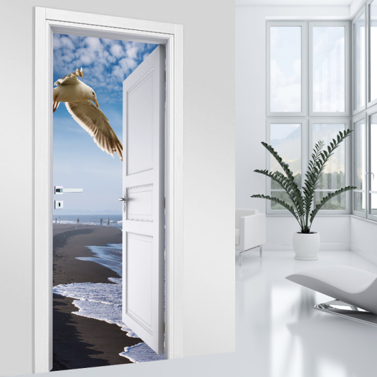 Door Sticker - Decal - Beach