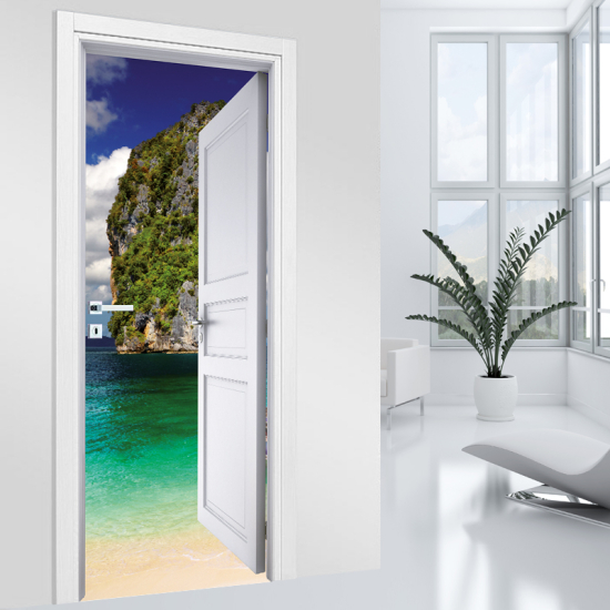 Door Sticker - Decal - Beach