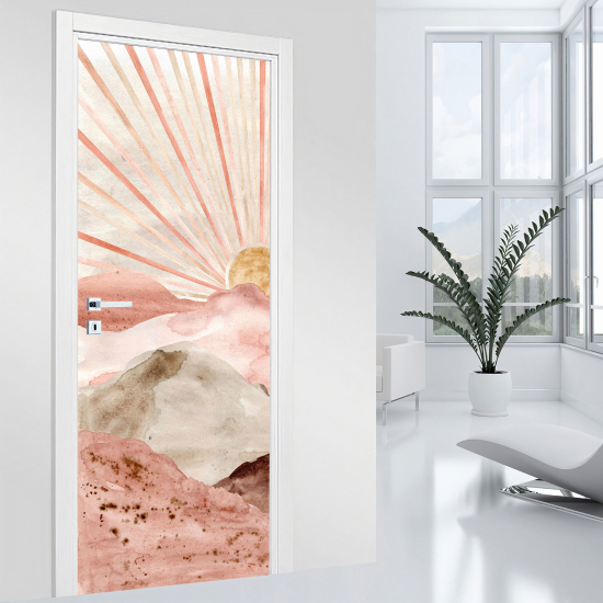 Door Sticker - Decal - Boho landscape