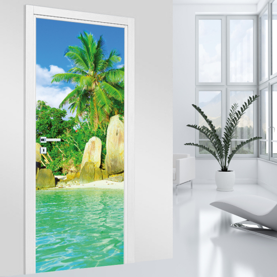 Door Sticker - Decal - Coconut Beach