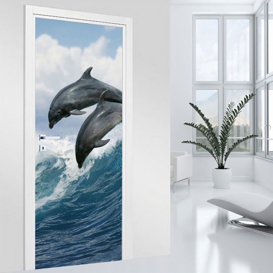 Door Sticker - Decal - Dolphins