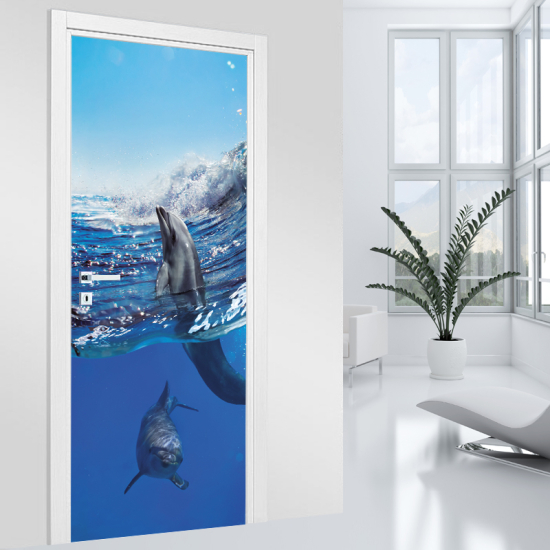 Door Sticker - Decal - Dolphins