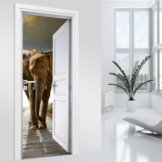 Door Sticker - Decal - Elephant